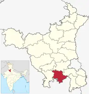 Positionskarte des Distrikts Rewari