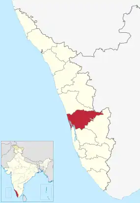 Positionskarte des Distrikts Ernakulam
