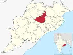 Positionskarte des Distrikts Angul