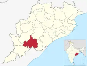 Positionskarte des Distrikts Rayagada