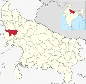 Positionskarte des Distrikts Aligarh