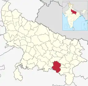Positionskarte des Distrikts Prayagraj