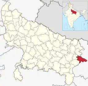 Positionskarte des Distrikts Ballia