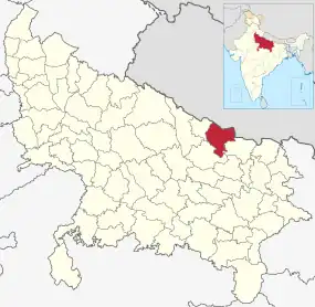 Positionskarte des Distrikts Balrampur