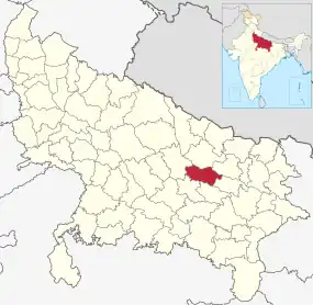 Positionskarte des Distrikts Ayodhya