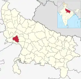 Positionskarte des Distrikts Firozabad