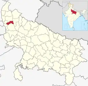 Positionskarte des Distrikts Hapur