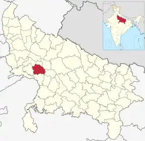 Positionskarte des Distrikts Mainpuri