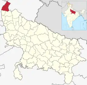Positionskarte des Distrikts Saharanpur