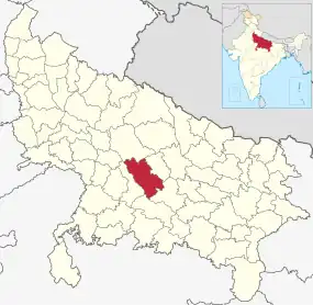 Positionskarte des Distrikts Unnao