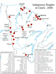 Indigene Verbreitung in Ceará, 2008