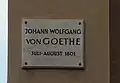 Eine Göttinger Gedenktafel im Reigen der unzähligen Goethe-Gedenktafeln (Goetheallee 12)