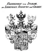 Wappen der Freiherren von Ingram zu Liebenrain, Fragburg und Graben (1777)