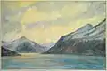 Motiv der Nordlandreise von 1966, Öl auf Karton