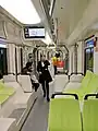 Innenansicht eines Triebwagens der Chedu Tram