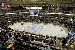 Innenansicht vor einem Eishockeyspiel der San Jose Sharks (November 2006)