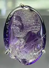 Reliefschnitt des römischen Kaisers Caracalla in Amethyst