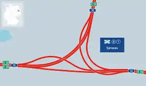 Übersichtskarte Autobahndreieck Spreeau