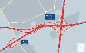 Übersichtskarte Autobahnkreuz Aachen