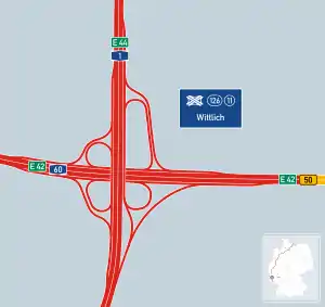 Übersichtskarte Autobahnkreuz Wittlich