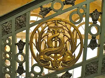 Geländer der Ehrentreppe zum ersten Stock, mit nautischem Thema