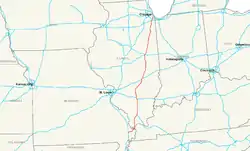Streckenverlauf der Interstate 57