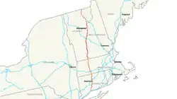 Streckenverlauf der Interstate 91