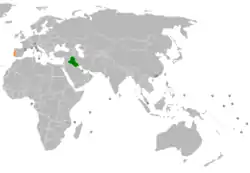 Lage von Irak und Portugal