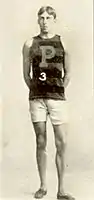 Der dreifache Standsprungzweite Irving Baxter, gleichzeitig Doppelolympiasieger im Hoch- und&nbsp;Stabhochsprung
