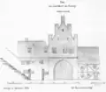 Zeichnung der Ostseite (Außenseite) des Isartors von 1863