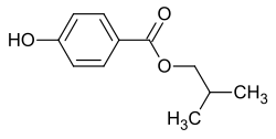 Strukturformel von 4-Hydroxybenzoesäureisobutylester