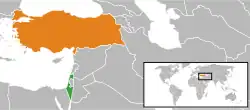 Lage von Israel und Türkei