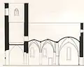 Längsschnitt der alten Kirche