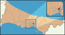 Karte der Türkei, Position von Şişli hervorgehoben