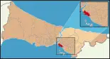Karte der Türkei, Position von Kadıköy hervorgehoben