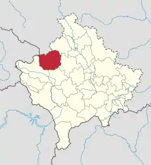 Lage der Gemeinde Istog im Kosovo (anklickbare Karte)