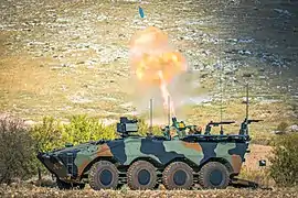 Freccia AMC 120-mm-Mörser Schussabgabe