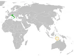 Lage von Italien und Osttimor