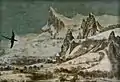 Gebirge und Burg
