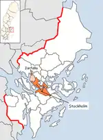 Lage der Gemeinde Järfälla