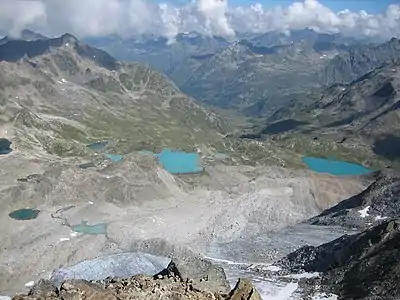 Jöriseen, vom Flüela Wisshorn aus fotografiert