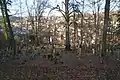 Der jüdische Friedhof, durch die Bäume Blick auf Rexingen