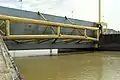 Die Hubtore werden bei Sturmflut oder im Staufall abgesenkt.