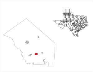 Lage von Lolita im Jackson County (links) und in Texas (rechts)