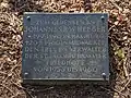 Gedenkstein für den früheren Friedhofsverwalter Johannes Heeger