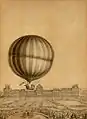 Die Charlière startet in den Tuileries von Paris am 1. Dezember 1783