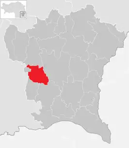 Lage der Gemeinde Jagerberg im Bezirk Südoststeiermark (anklickbare Karte)
