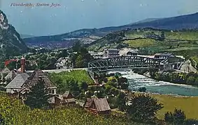 nach Jajce, wo die Bahn kurz vor der Endstation die Pliva überquerte.