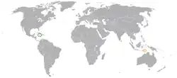 Lage von Jamaika und Osttimor