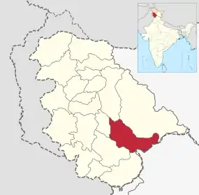 Positionskarte des Distrikts Doda